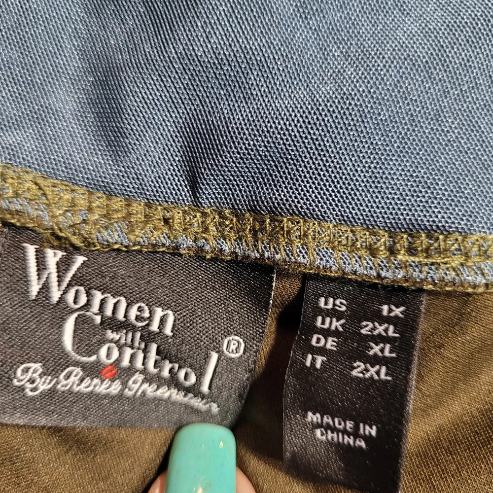 Women with Control Olive and Blue Pants - Picture 2 of 10